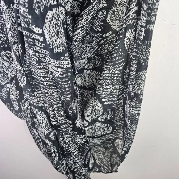 Vetiver Retrograde Kimono Dress Big Butterfly Black and White All Over Pattern, - Picture 6 of 12